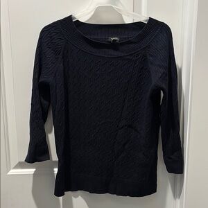 Talbots Blue Crew Neck Sweater with Textured Knit